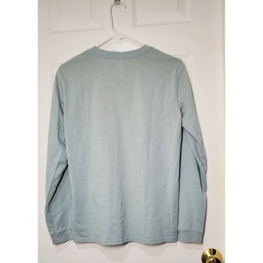 Carhartt Youth Long Sleeve Logo Shirt Blue Loose Fit Kids Size S 4/6